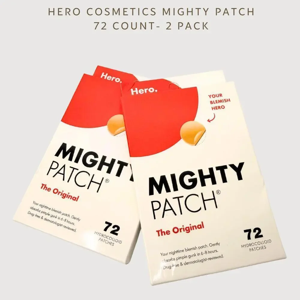 Hero Mighty Patch Original 72 Count (2 Pack) Acne Pimple Patches NEW